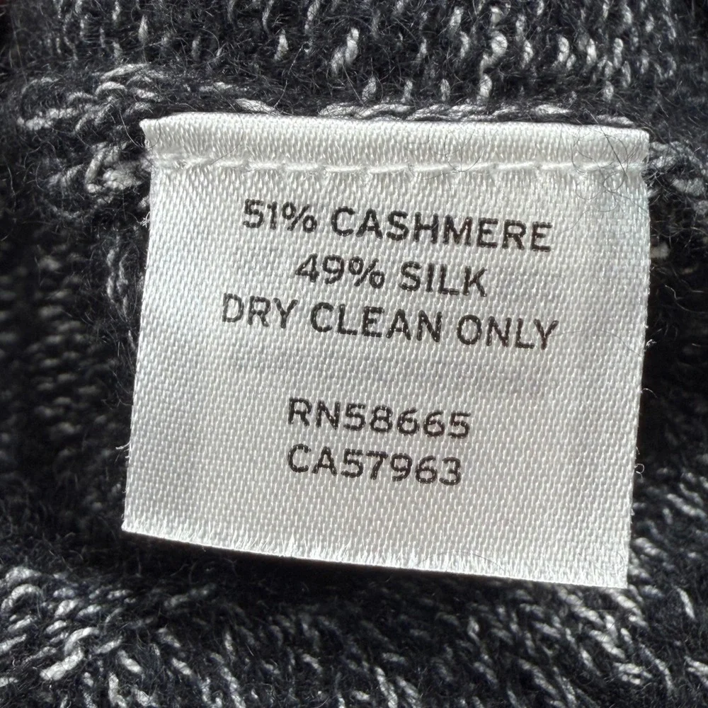 Nordstrom Men's Shop Sweater Men XL Grey Cashmere Silk Quarter Zip Marled Knit